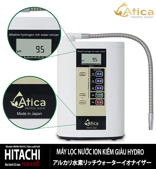 Máy lọc nước ion kiềm giàu hydro Atica MHW-H5(V)