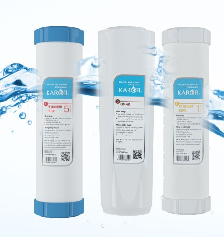 Bộ lõi máy lọc nước Karofi chính hãng - dùng thay thế cho máy tủ hoặc để gầm của Karofi Kangaroo và các hãng tương đương