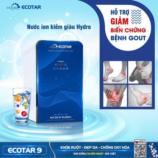  [CHÍNH HÃNG] Máy lọc nước ion kiềm giàu hydro Geyser Ecotar 9 - Ultra Nano Home - Ultra RO - RO Home - Model 2023 