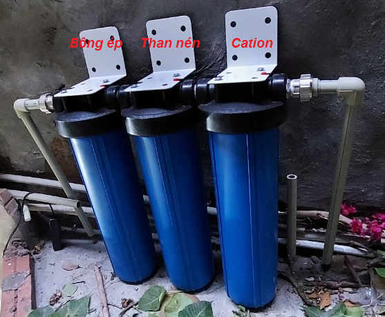 Cột lọc đầu nguồn loại bỏ cặn vẩn kích thước trên 1 micron - vật liệu bông ép - cốc 20 inch béo ren 34