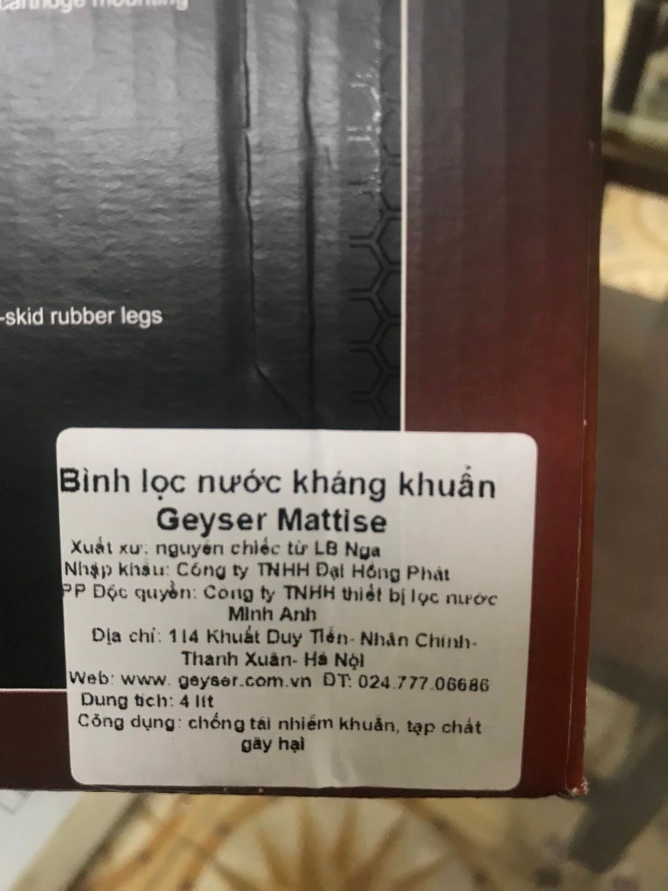 Bình lọc kháng khuẩn Geyser Mattise Chrome 4L – Made in Russia (SẢN PHẨM MỚI)
