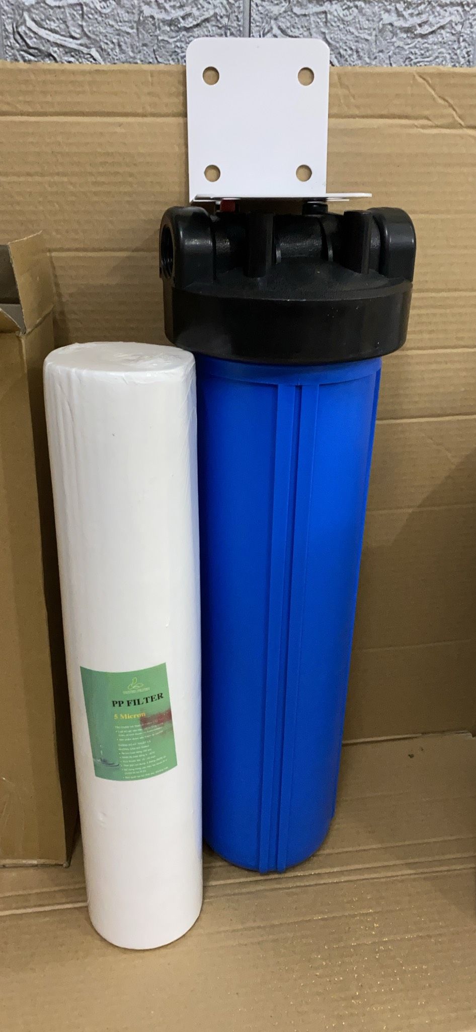 Cột lọc đầu nguồn loại bỏ cặn vẩn kích thước trên 1 micron - vật liệu bông ép - cốc 20 inch béo ren 34