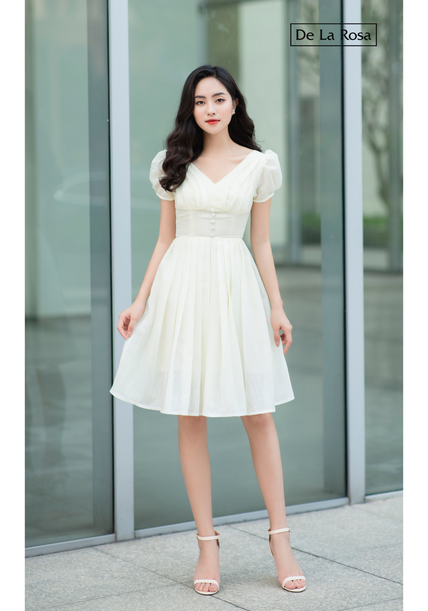 Đầm Linen Kim Tuyến Tùng Xếp Ly