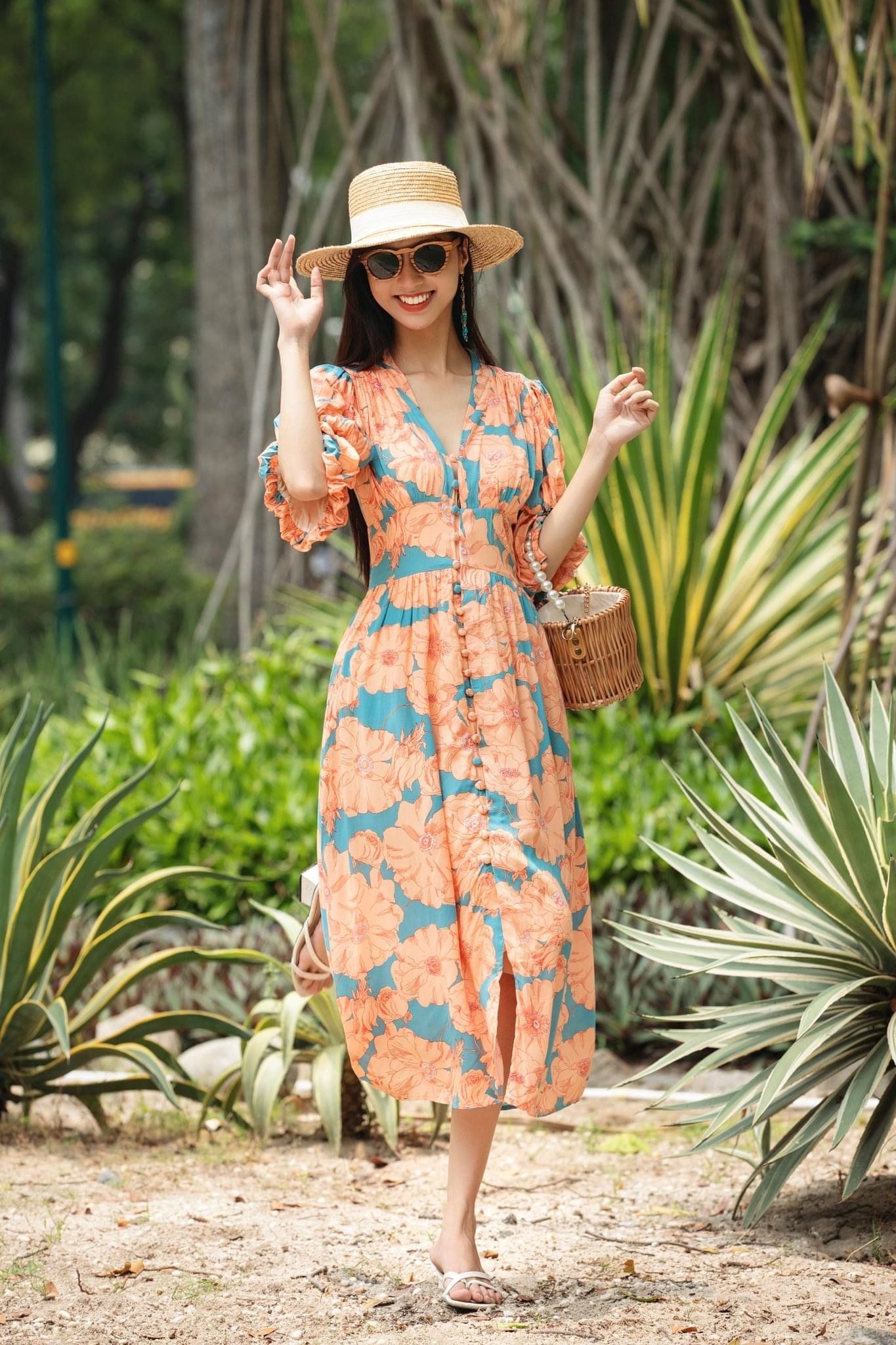 Haisley Dress - Đầm cổ V tay phồng - D662