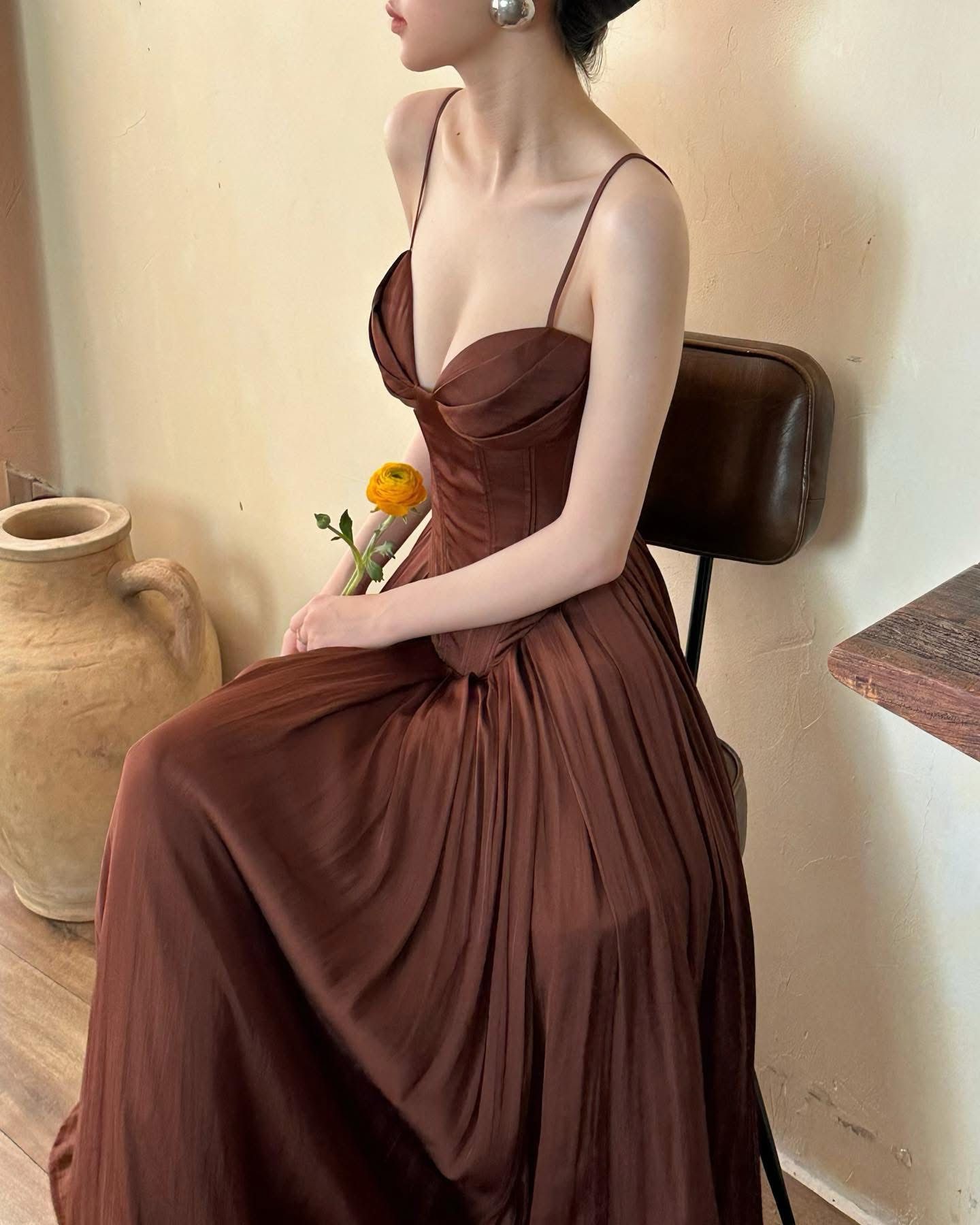 Elsie Dress - Đầm Corset Lụa Q002
