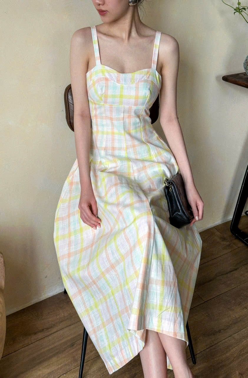 Merlisa Dress - Đầm 2 dây xếp li eo D993