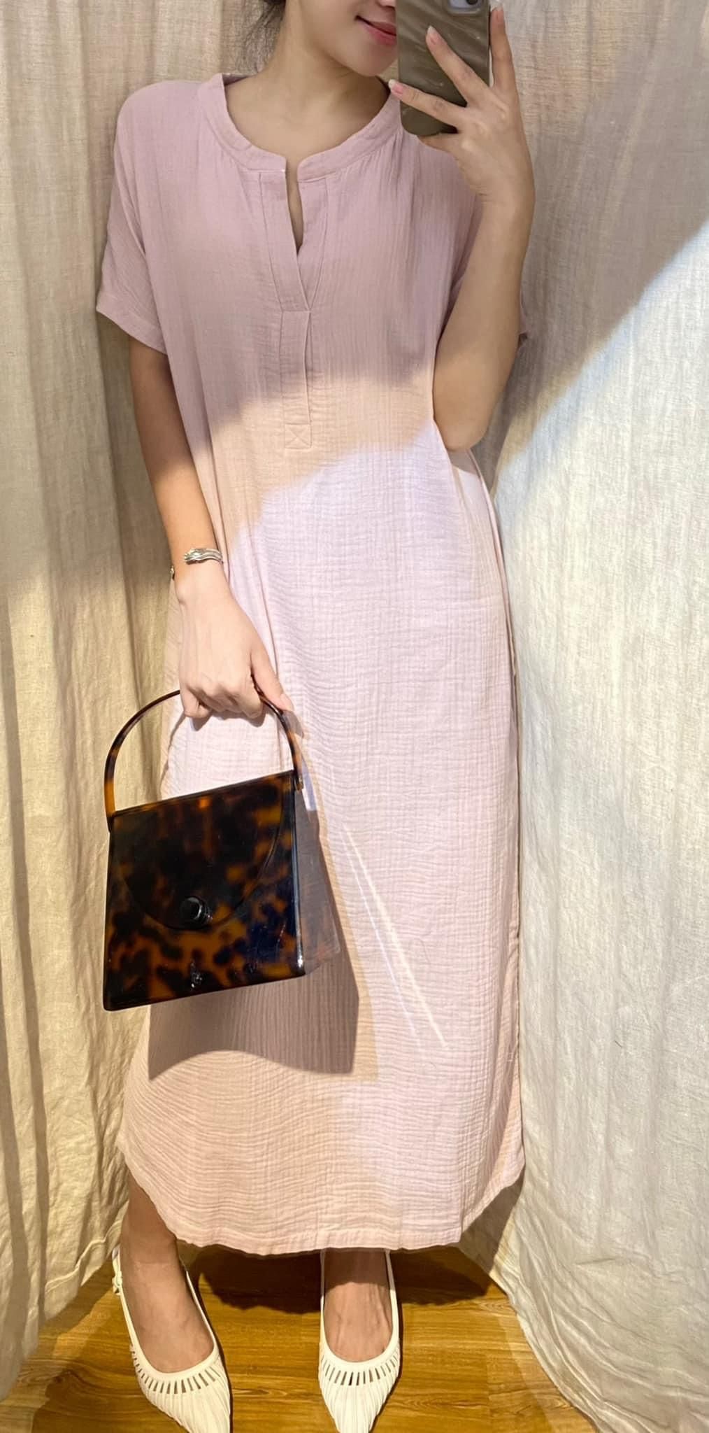 Joanna Dress - Đầm suông cổ trụ xô nhật D113