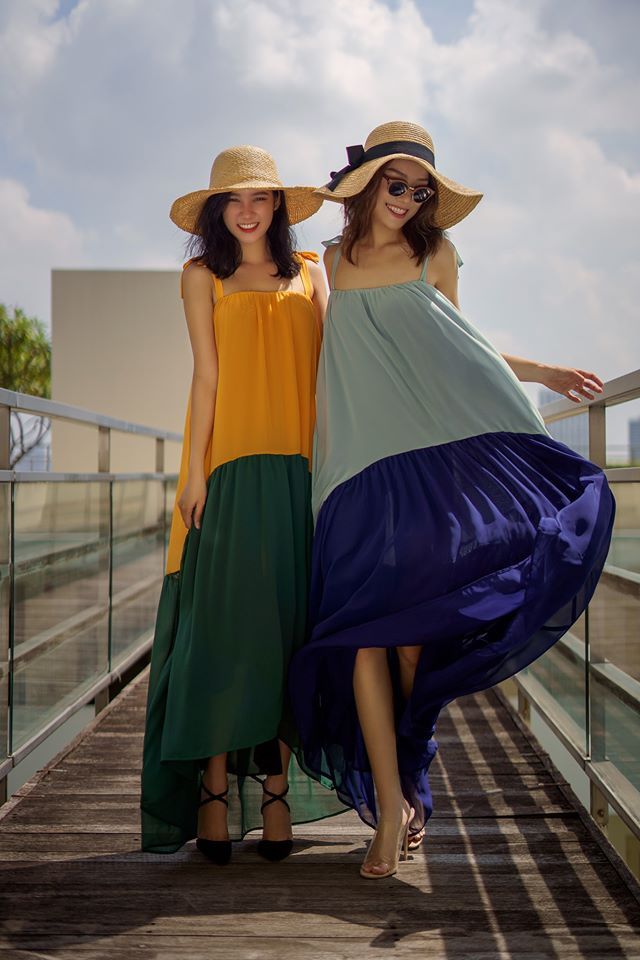 Đầm maxi voan 2 màu D171 D172