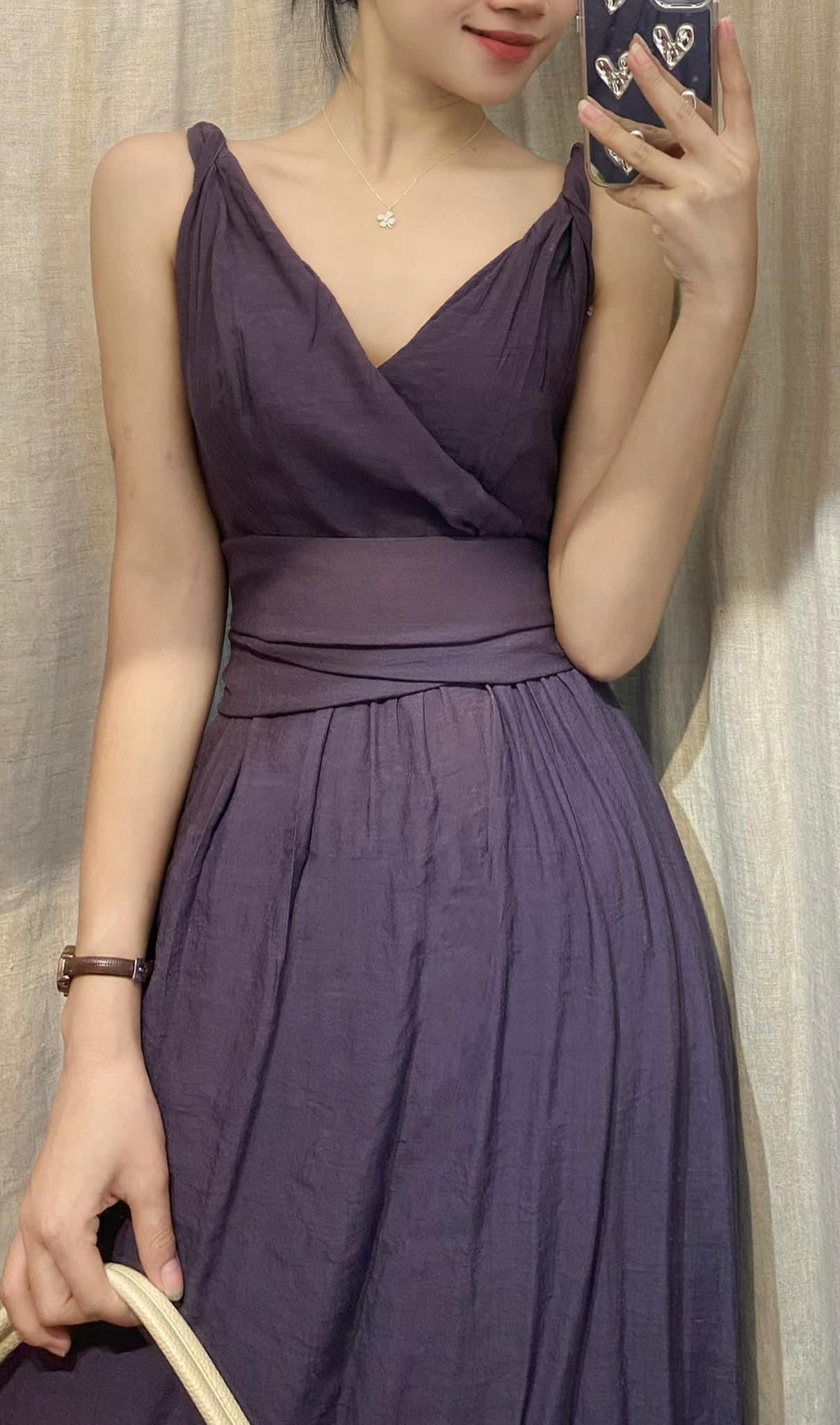 Nala Dress - Đầm 2 dây cổ tim thắt nơ eo E29