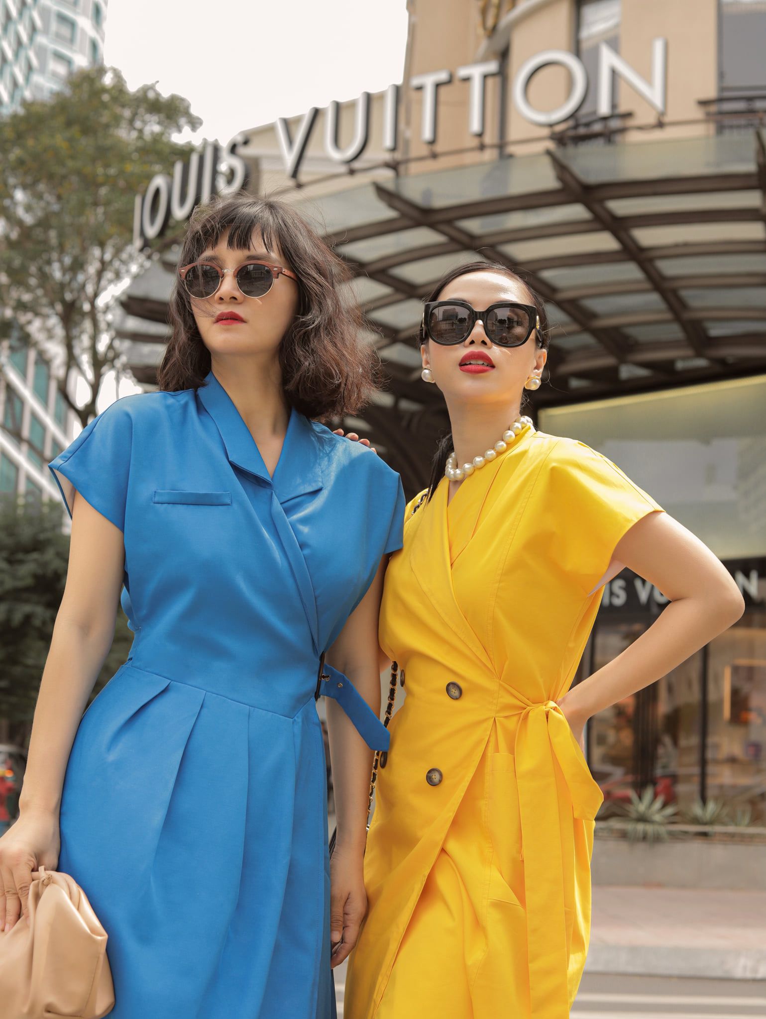 Natasha Dress - Đầm vàng 4 nút phía trước D169