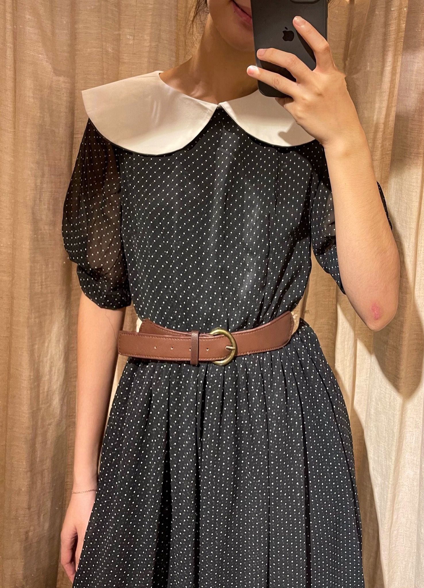 Katy Dress - Đầm Chấm Bi Tay Ngắn E04
