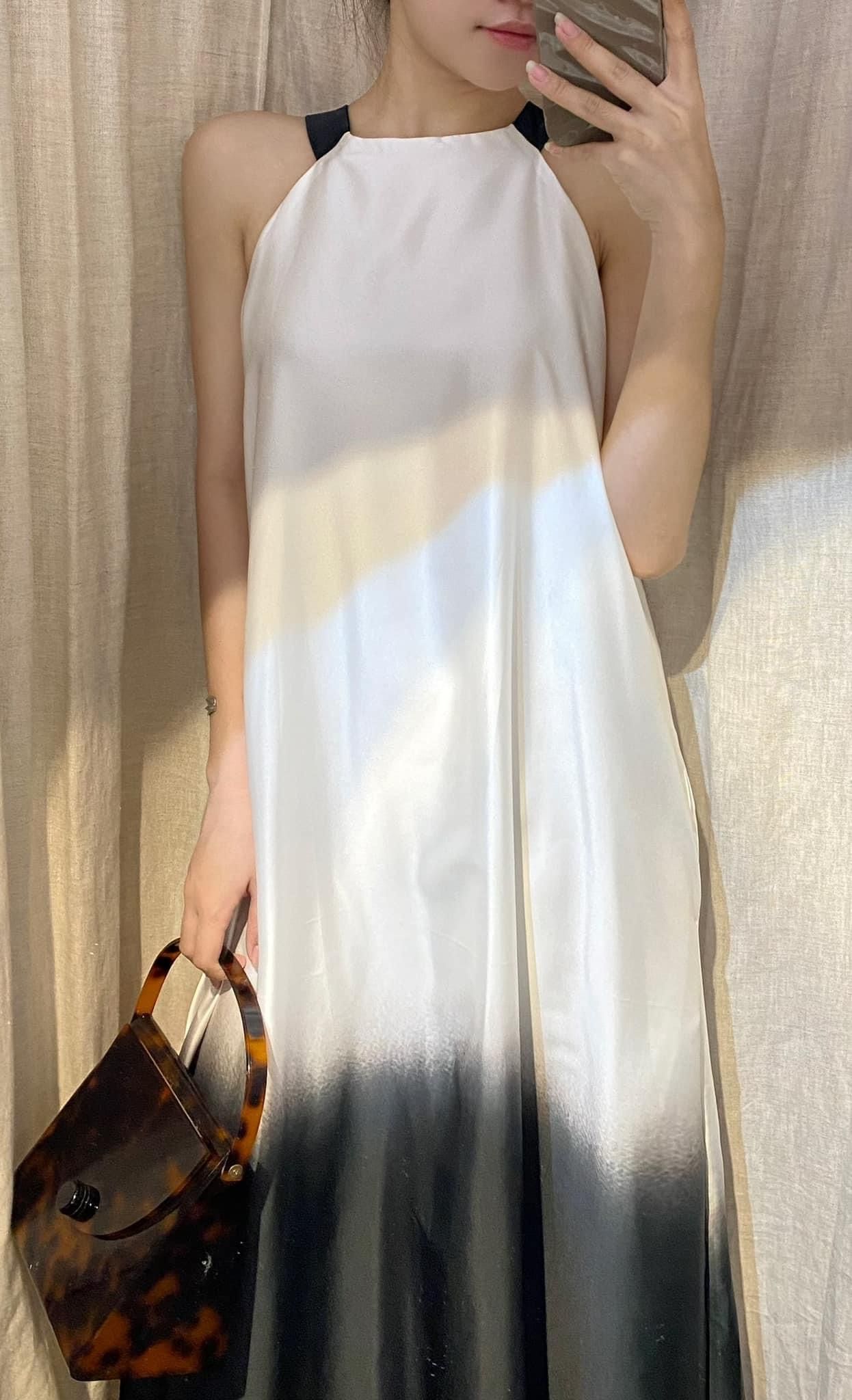 Feather Dress - Đầm Maxi Cổ Yếm Chuyển Màu D934