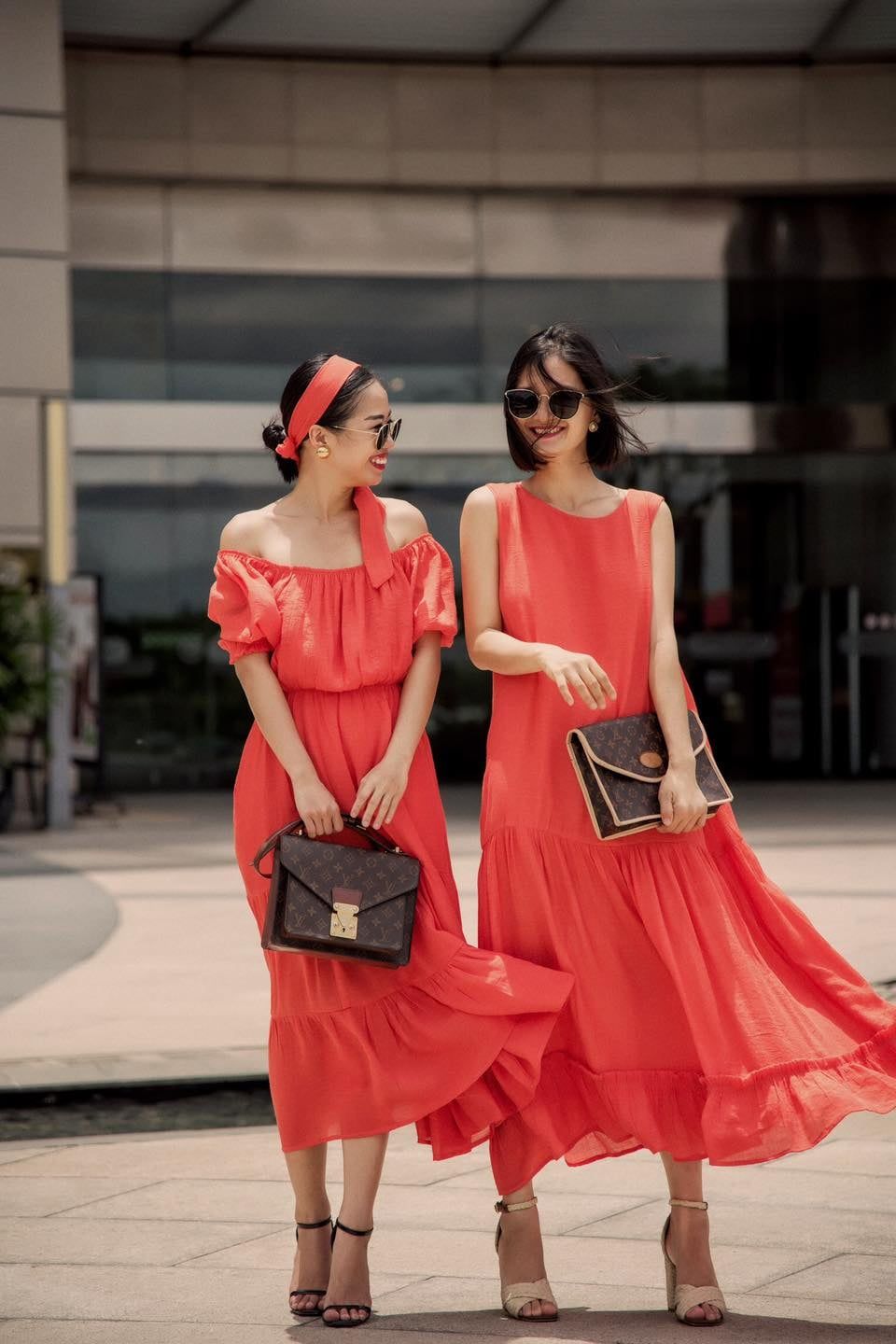 Harlow Dress - Đầm xô lụa sát nách cam D51