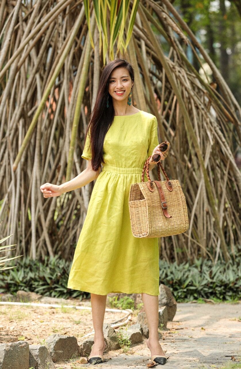 Melody Dress - Đầm Cổ Tròn Nhấn Eo - L93