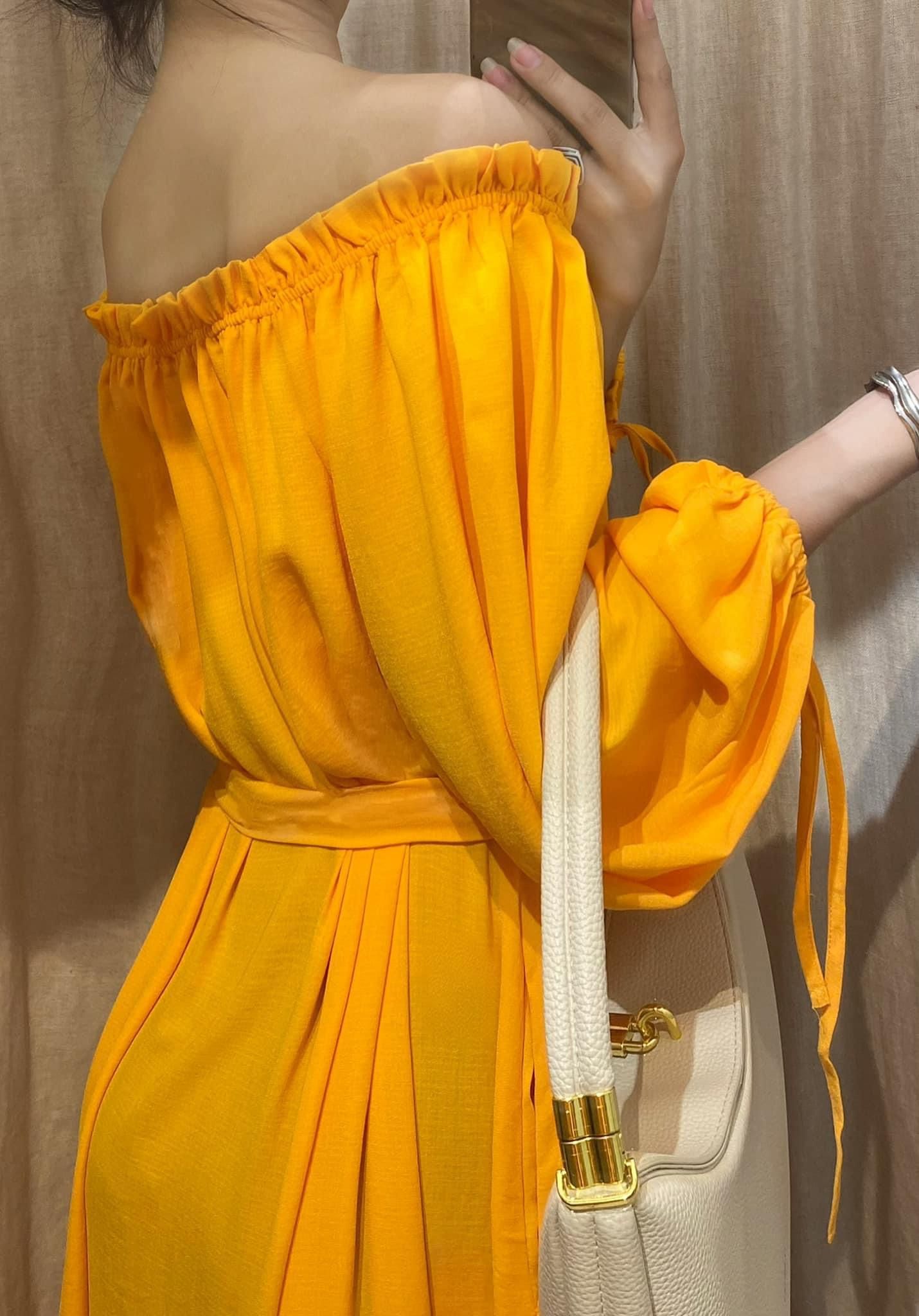 Carly Dress - Đầm suông trễ vai tay lỡ buộc nơ D454