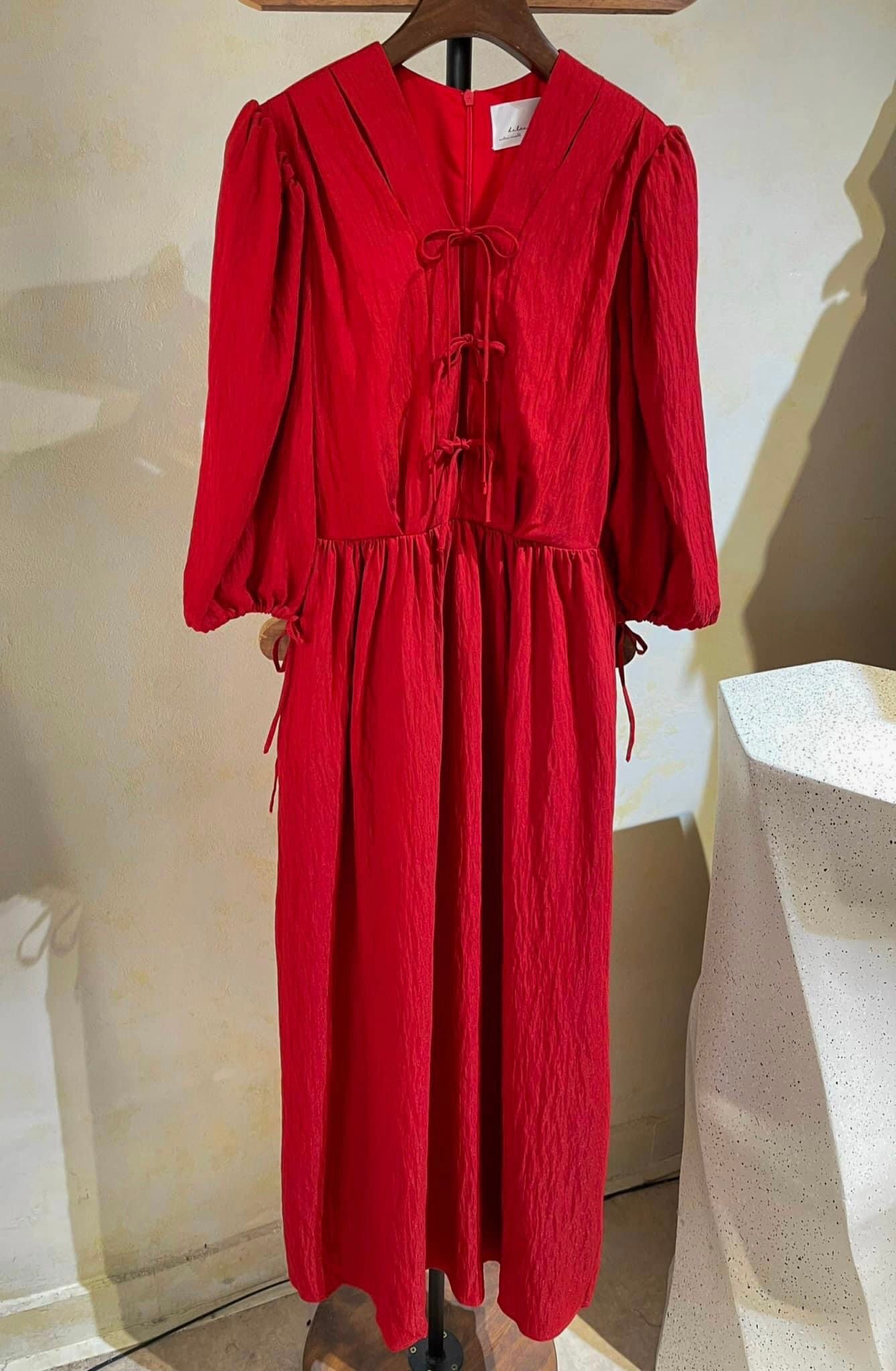 Sara Dress - Đầm tay lửng, thắt nơ ngực D004 D917