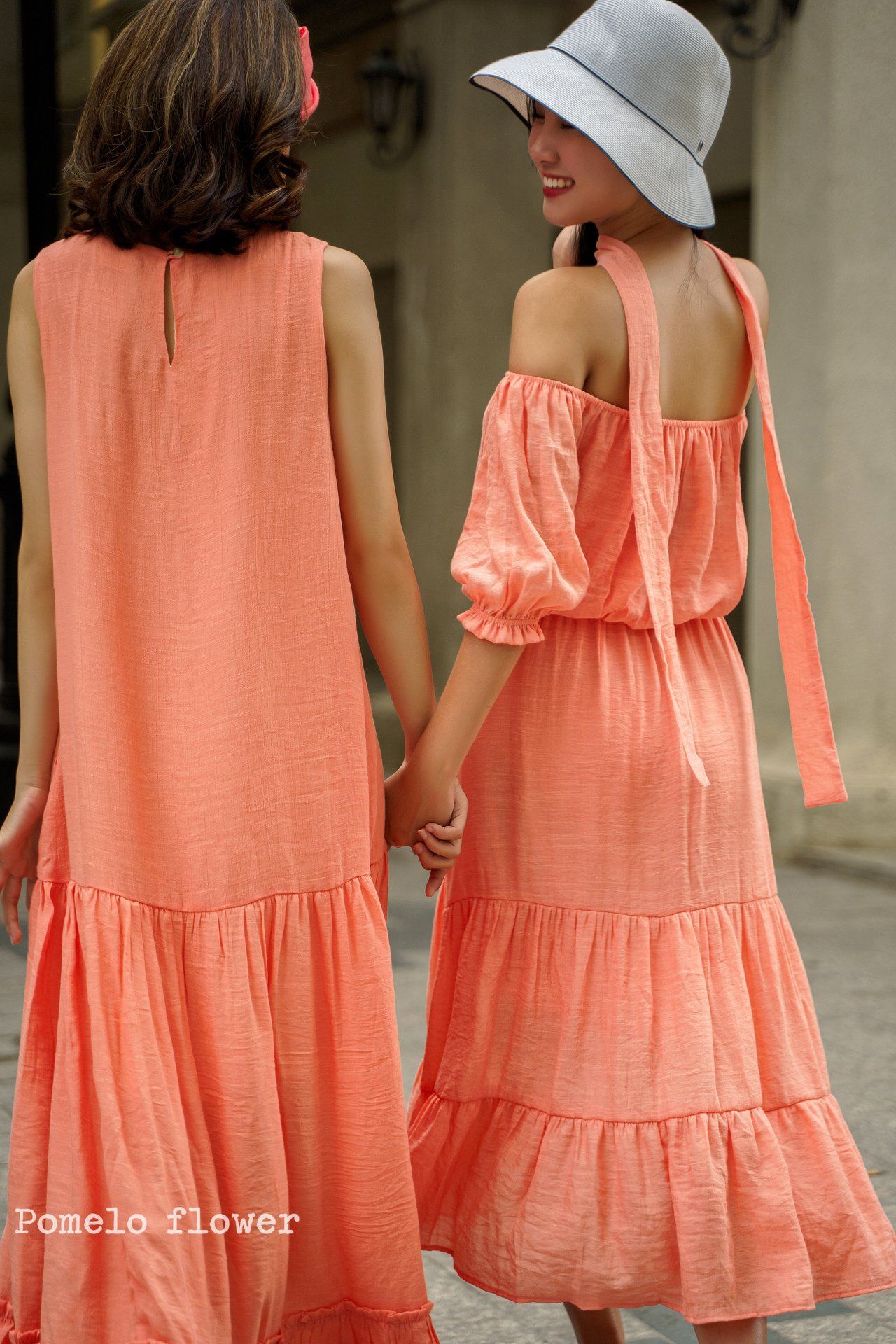 Harlow Dress - Đầm xô lụa sát nách cam D51