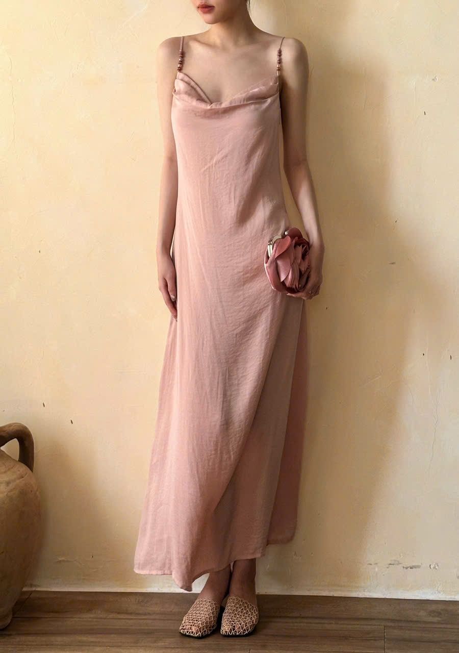 Rosalie Dress - Đầm Lụa 2 Dây Cổ Đổ LA45