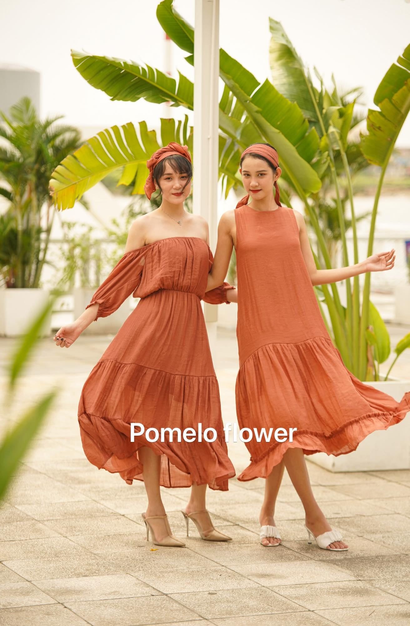 Evangeline Dress - Đầm xô lụa sát nách nâu D50
