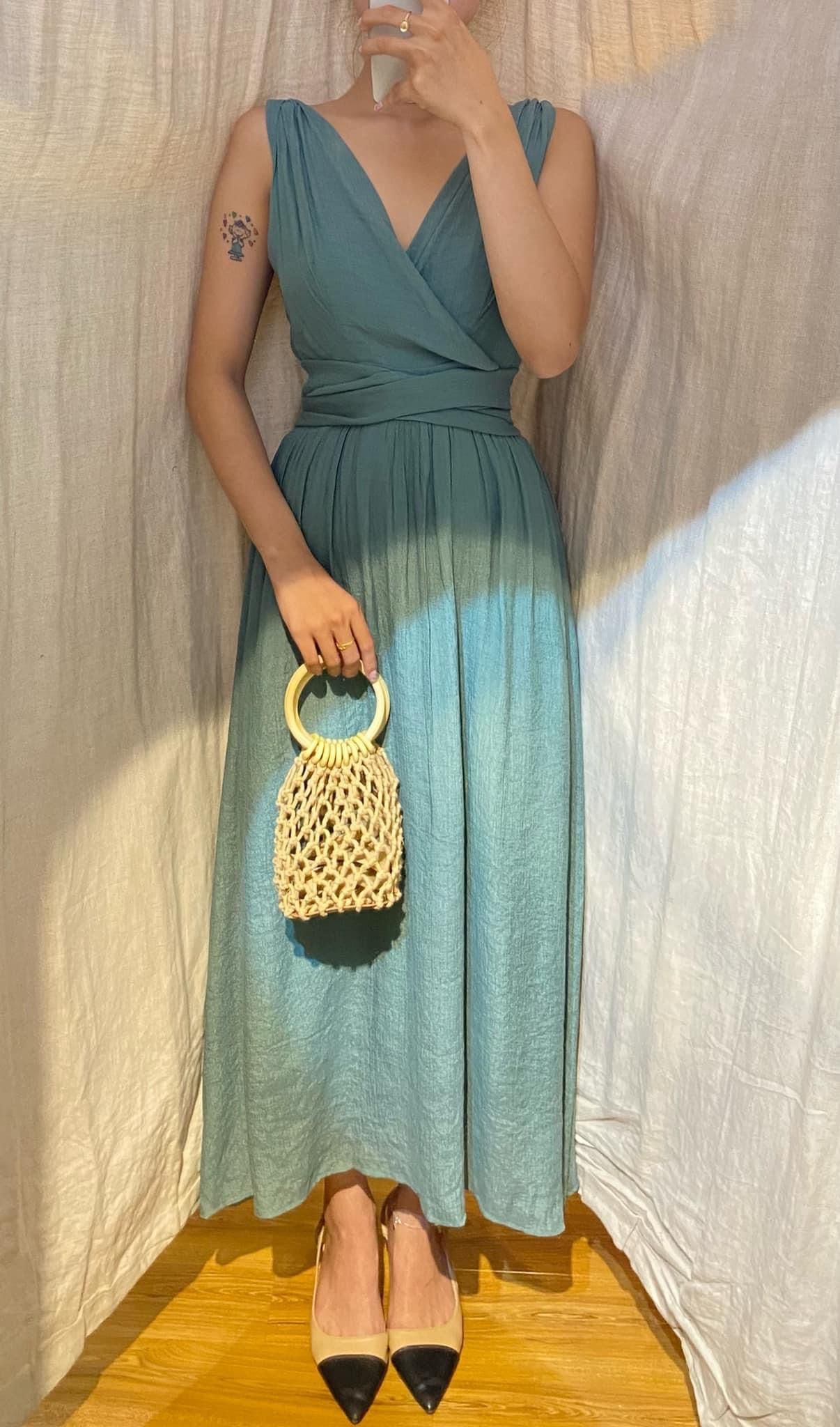 Nala Dress - Đầm 2 dây cổ tim thắt nơ eo E29