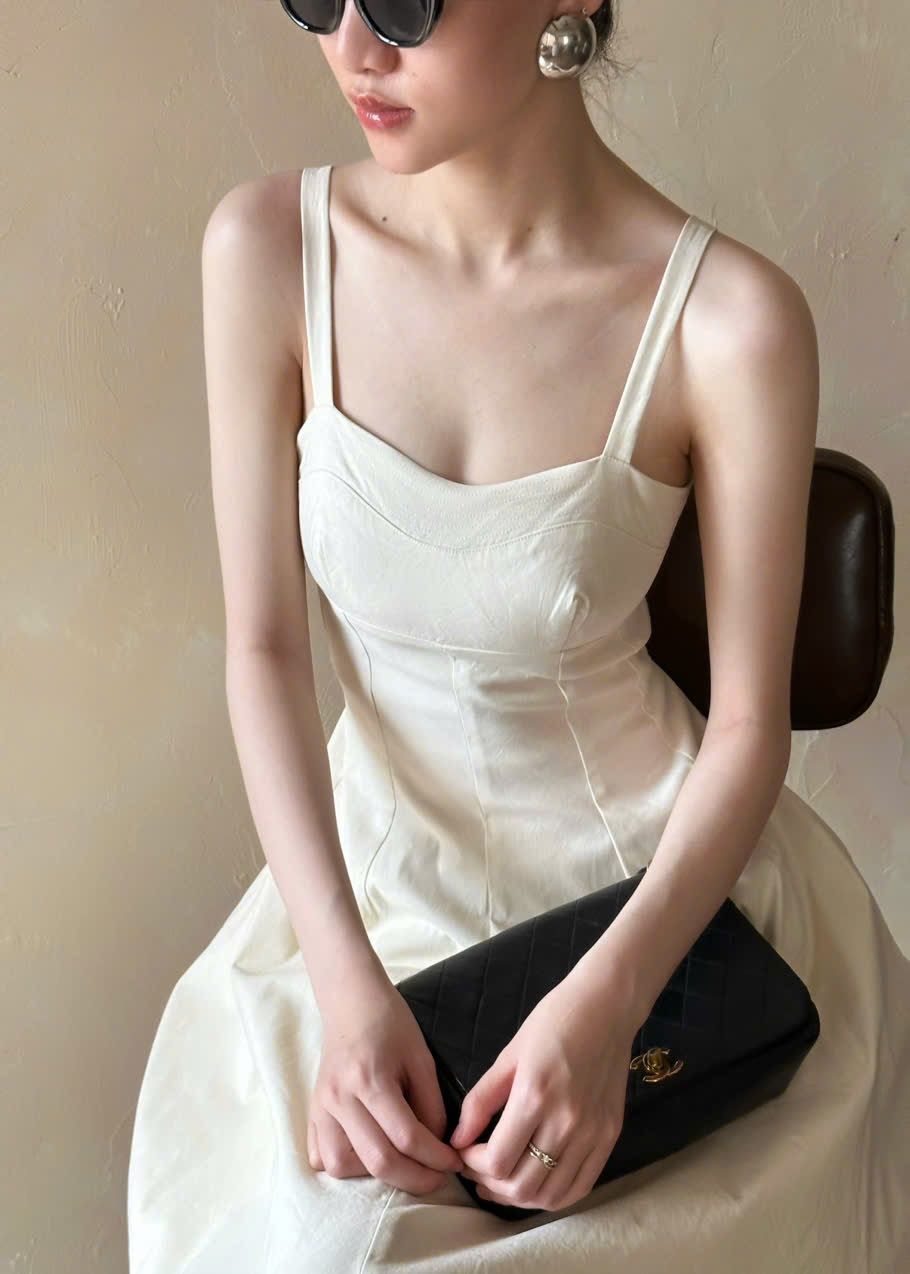 Merlisa Dress - Đầm 2 dây xếp li eo D993