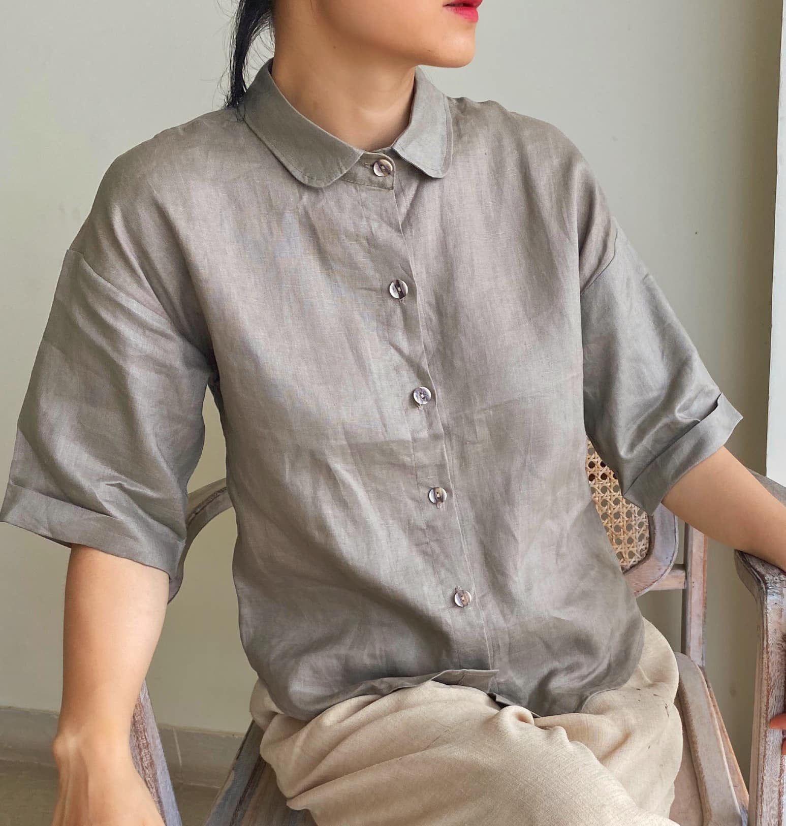 Marie Shirt - Áo sơ mi tay ngắn A14