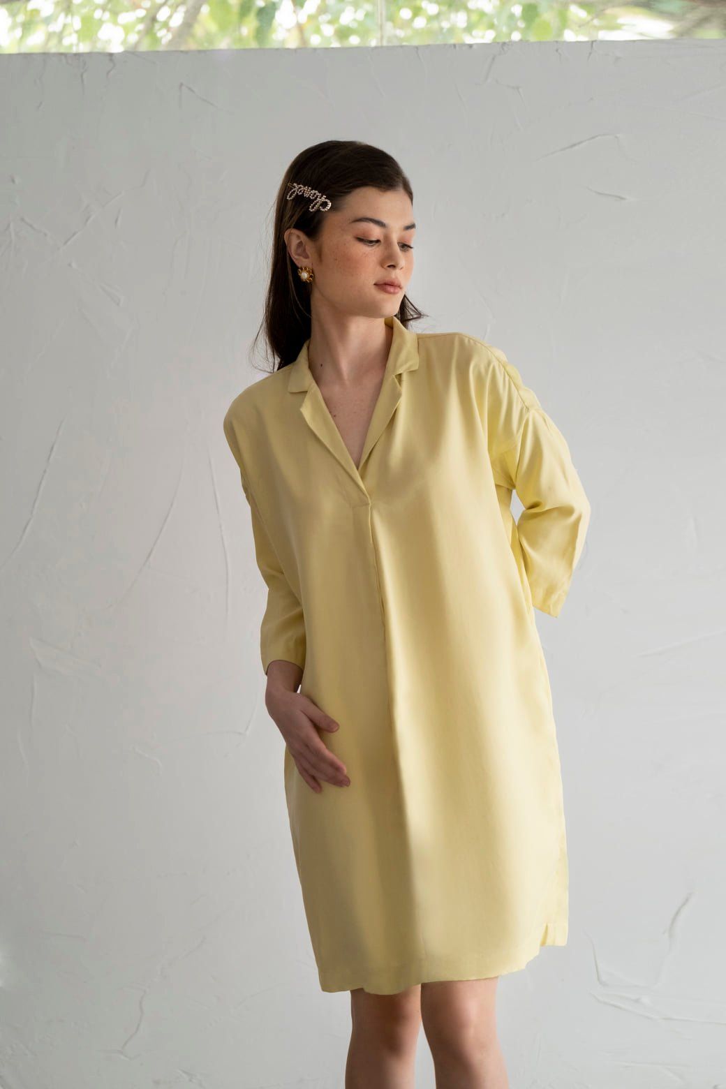 Maren Dress - Đầm suông tay dài cổ vest D349 -> D355