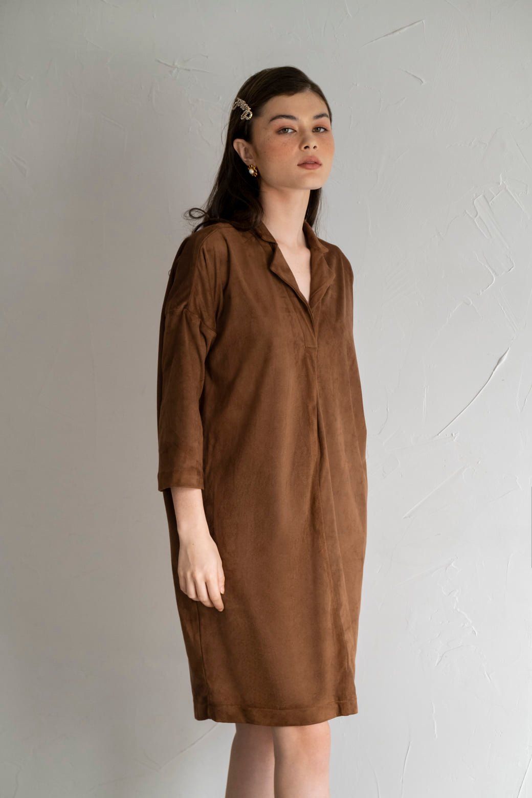 Maren Dress - Đầm suông tay dài cổ vest D349 -> D355
