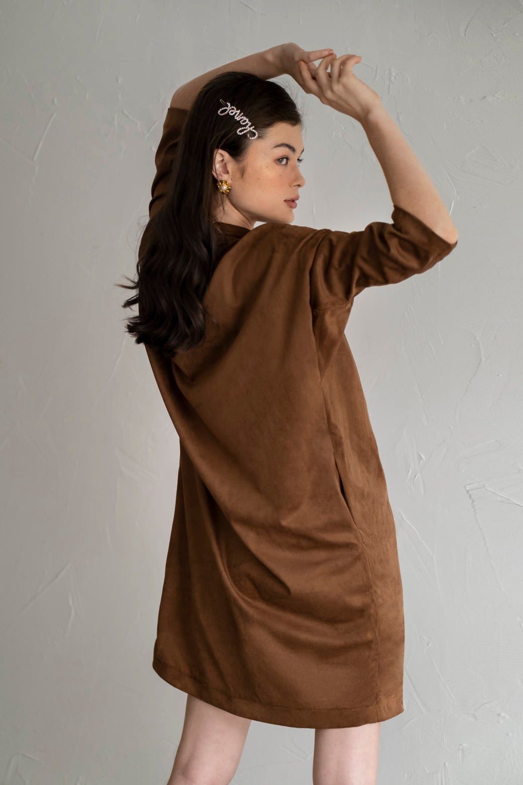 Maren Dress - Đầm suông tay dài cổ vest D349 -> D355