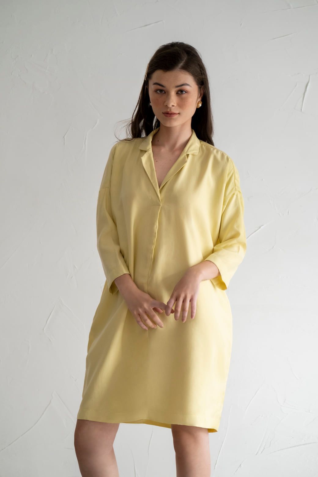 Maren Dress - Đầm suông tay dài cổ vest D349 -> D355