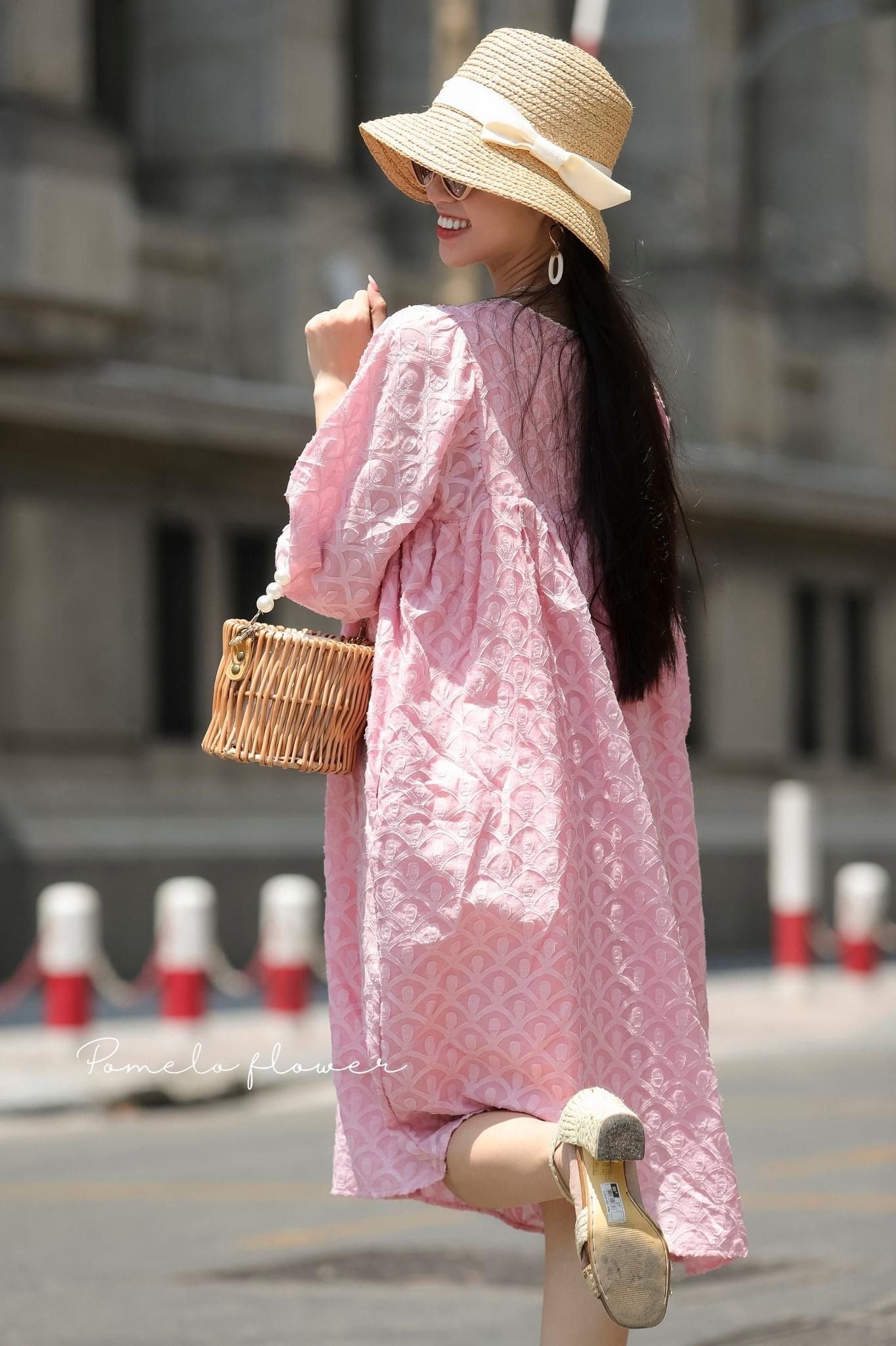 Lana Dress - Đầm suông , tay lửng cột dây D737