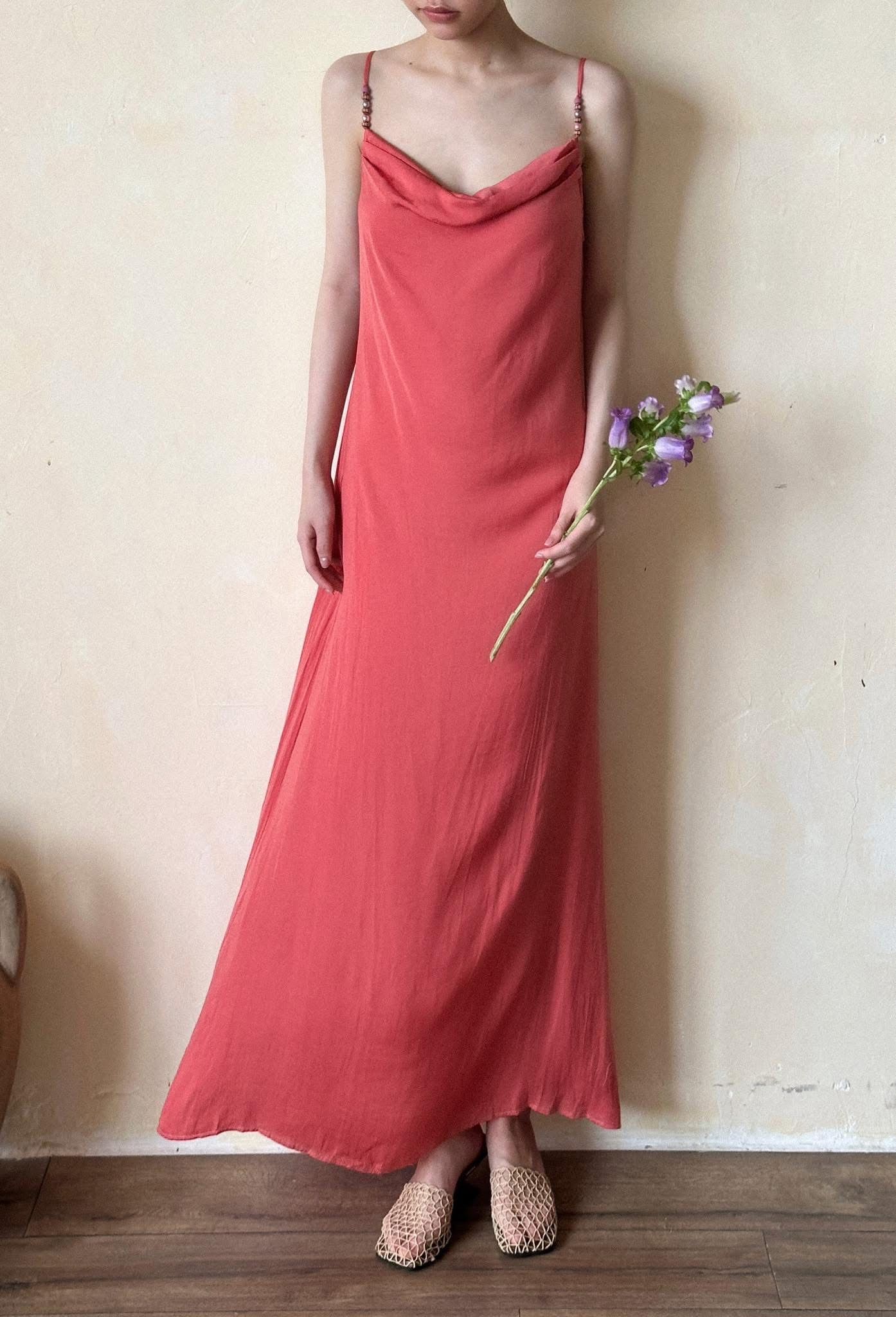 Rosalie Dress - Đầm Lụa 2 Dây Cổ Đổ LA45