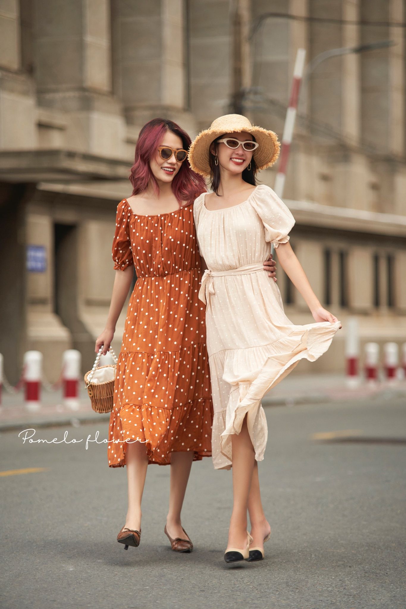 Esther Dress - Đầm trễ vai nâu - D611