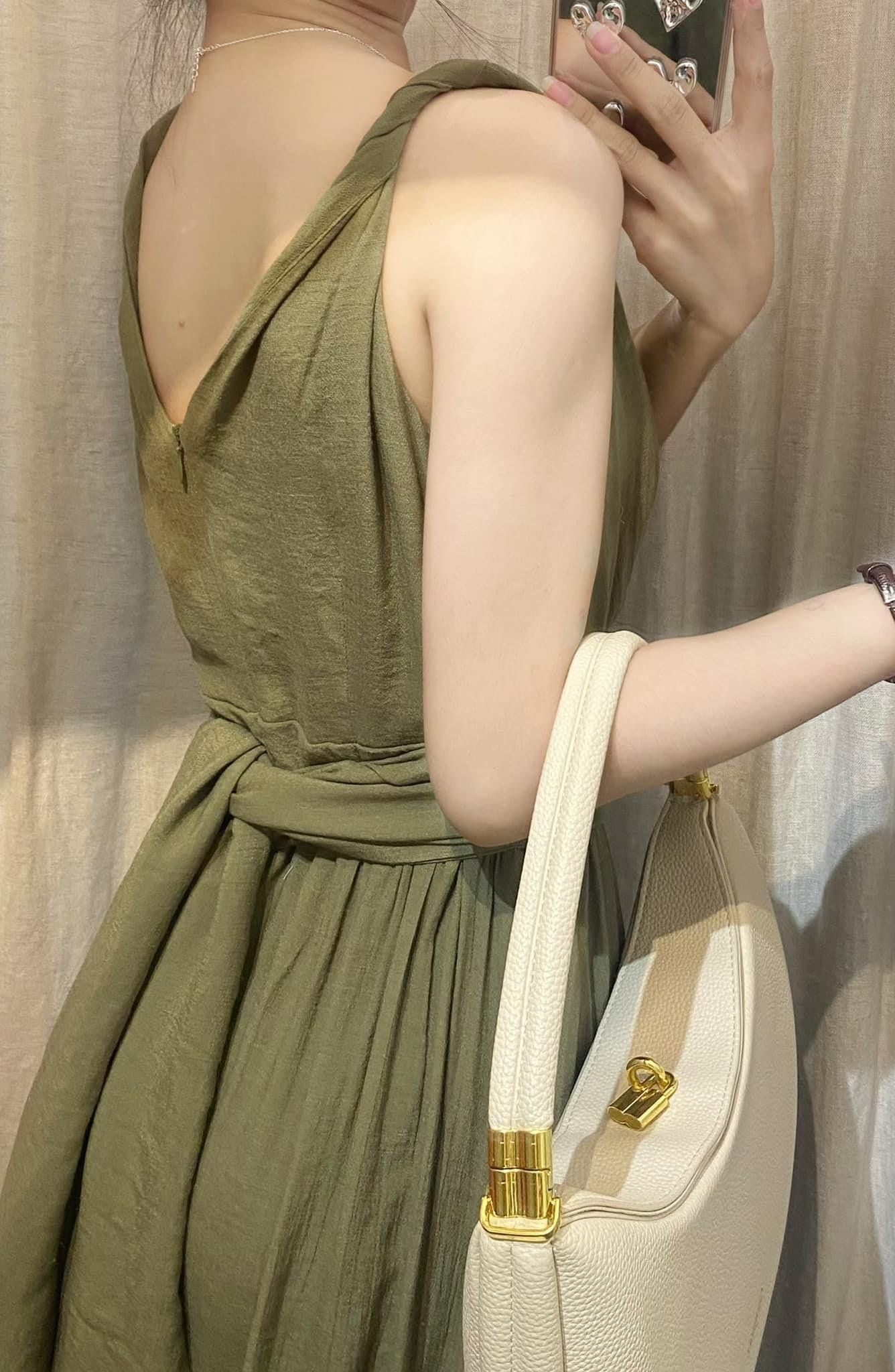 Nala Dress - Đầm 2 dây cổ tim thắt nơ eo E29