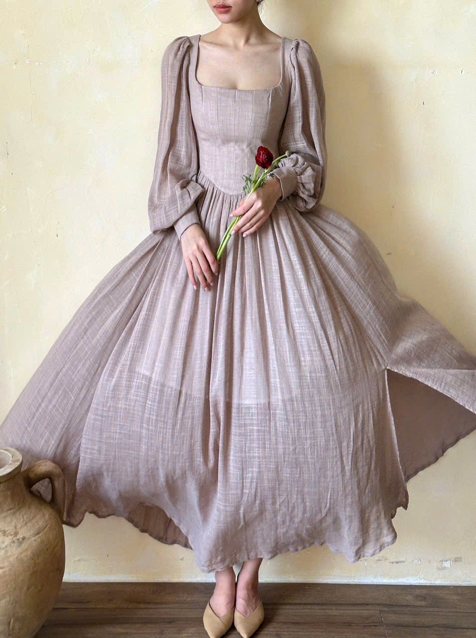 Cinderella Dress - Đầm Corset Cổ Điển Tay Phồng DR0124