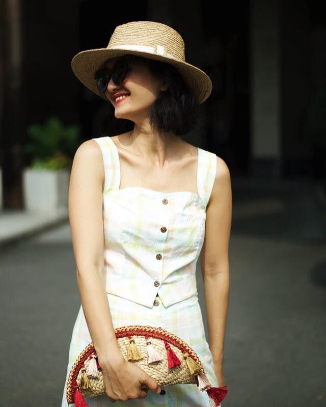 Áo caro nhiều màu 2 dây - Hello summer A205