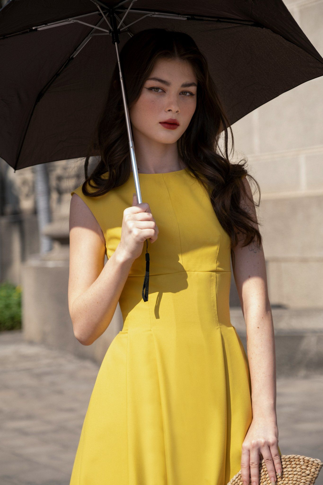 Liana Dress - Đầm sát nách chữ A - POQ79