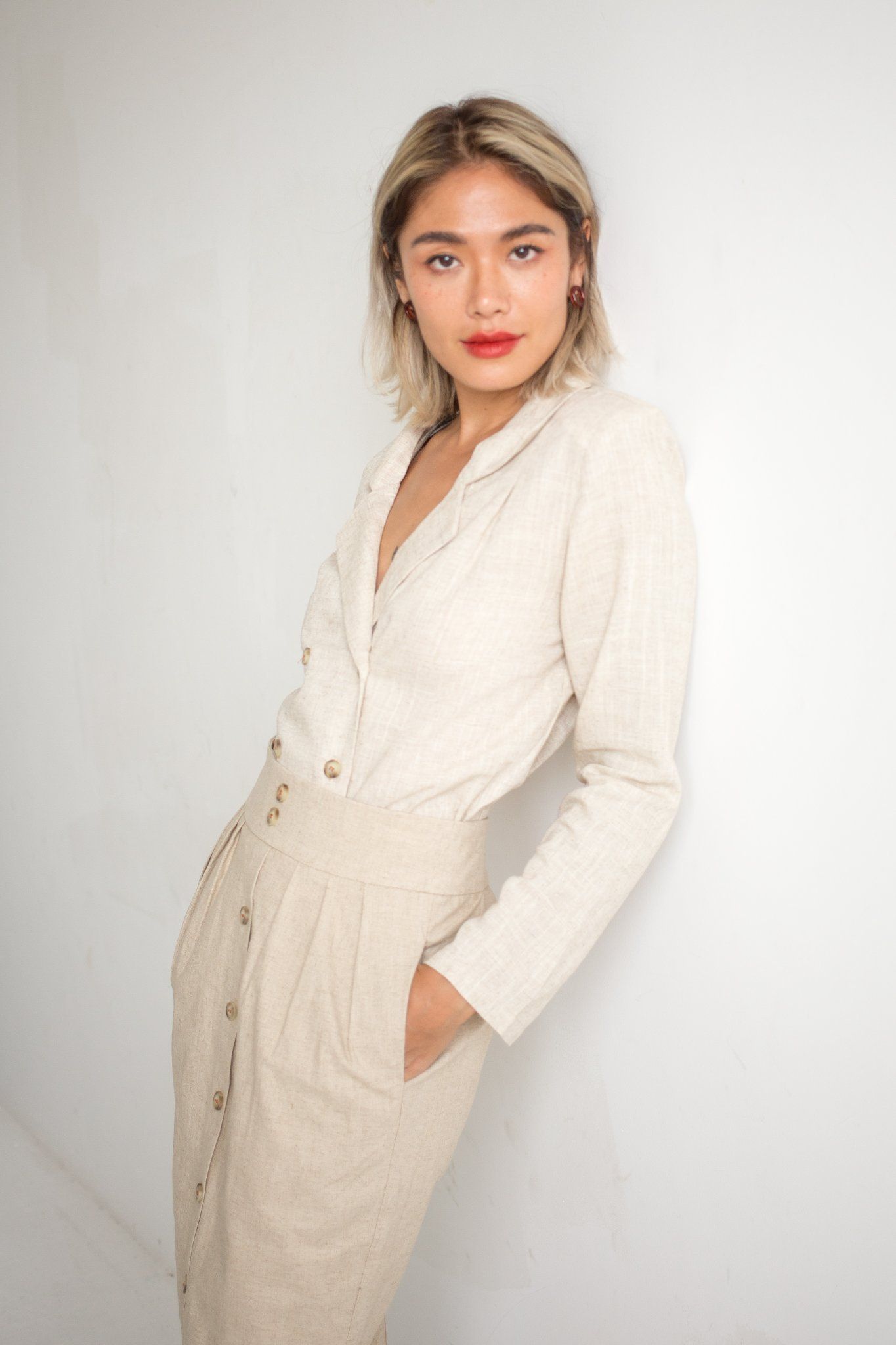 Isabella Set - Áo Vest Và Chân Váy Linen - S54