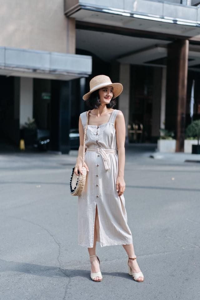 Aylin Dress - Đầm linen in hoa Lilac 2 dây D336