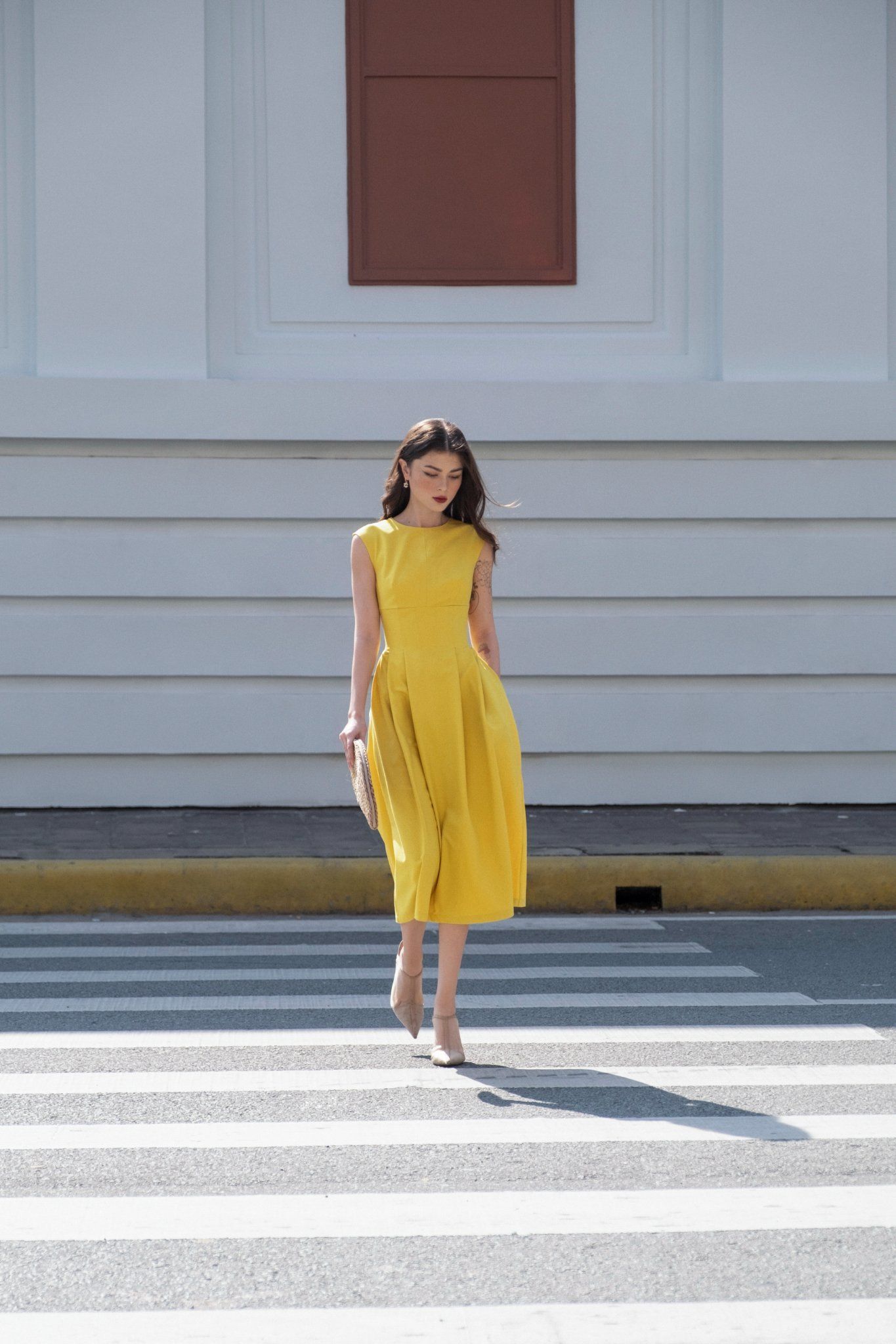 Liana Dress - Đầm sát nách chữ A - POQ79