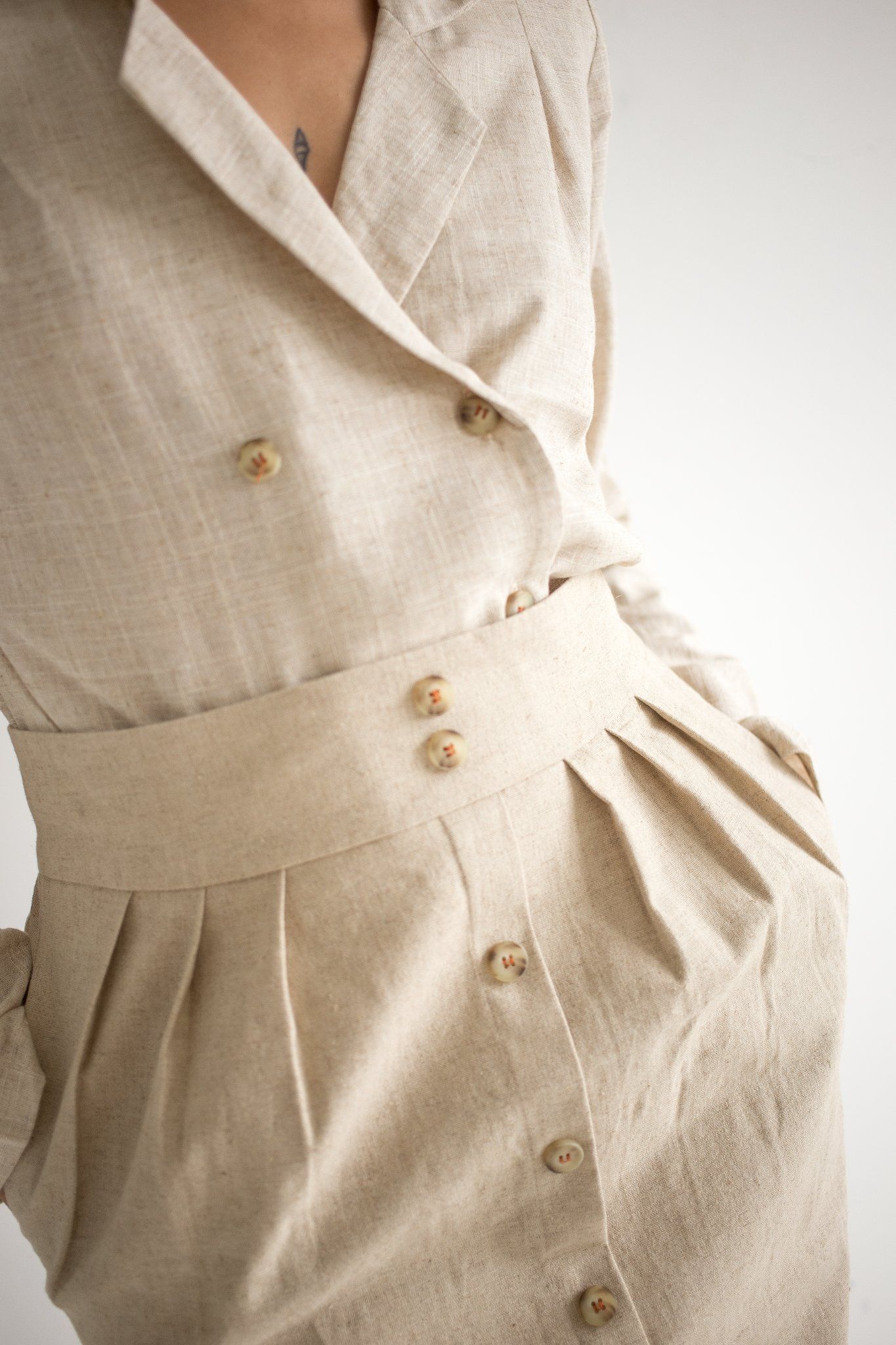 Isabella Set - Áo Vest Và Chân Váy Linen - S54