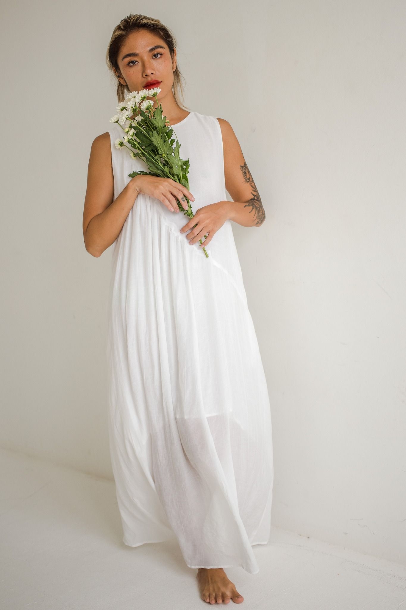 Sierra Dress - Đầm sát nách tím, bèo chéo (Mẹ) La46