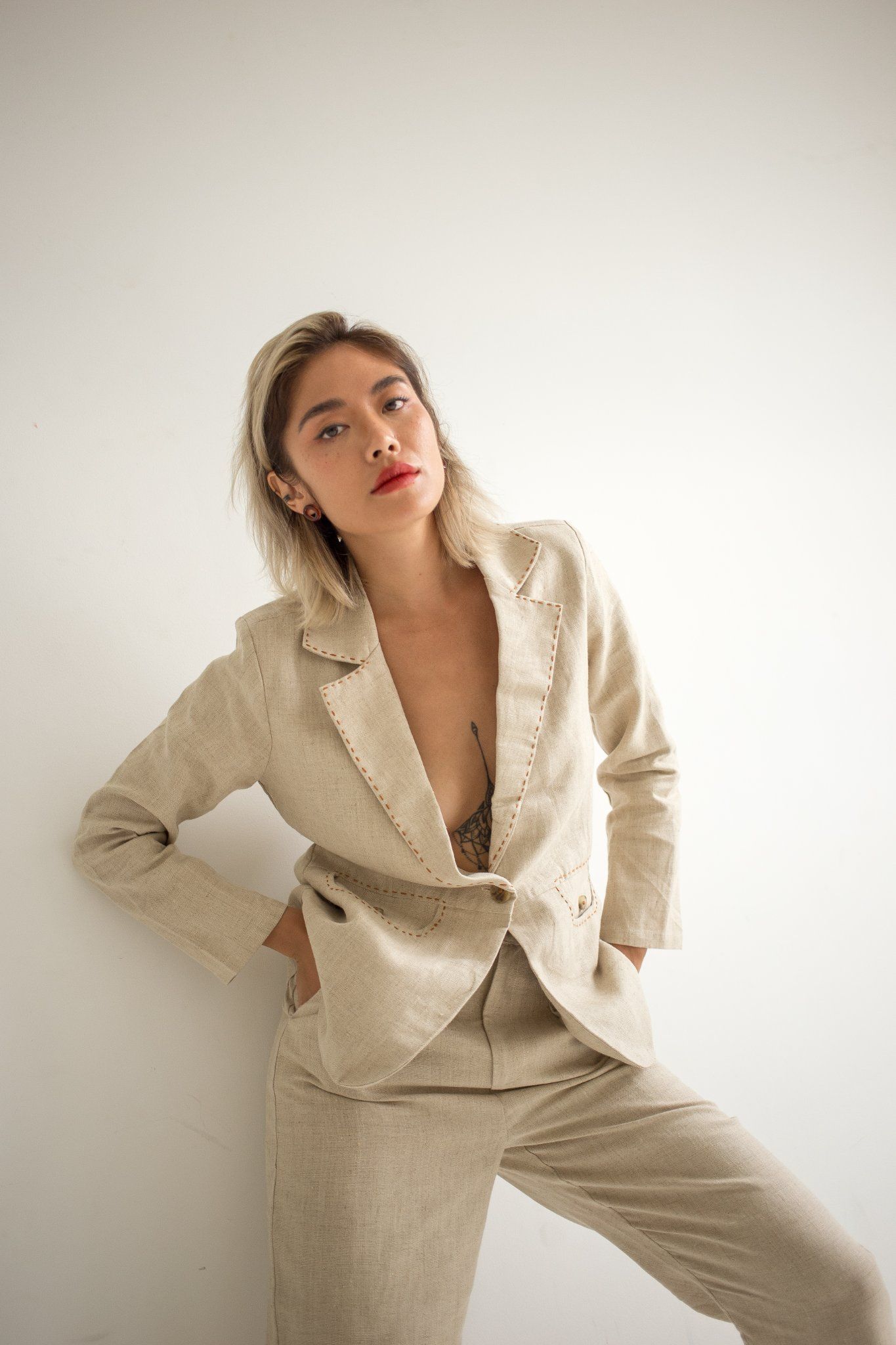 Áo Vest Và Quần Linen - S55