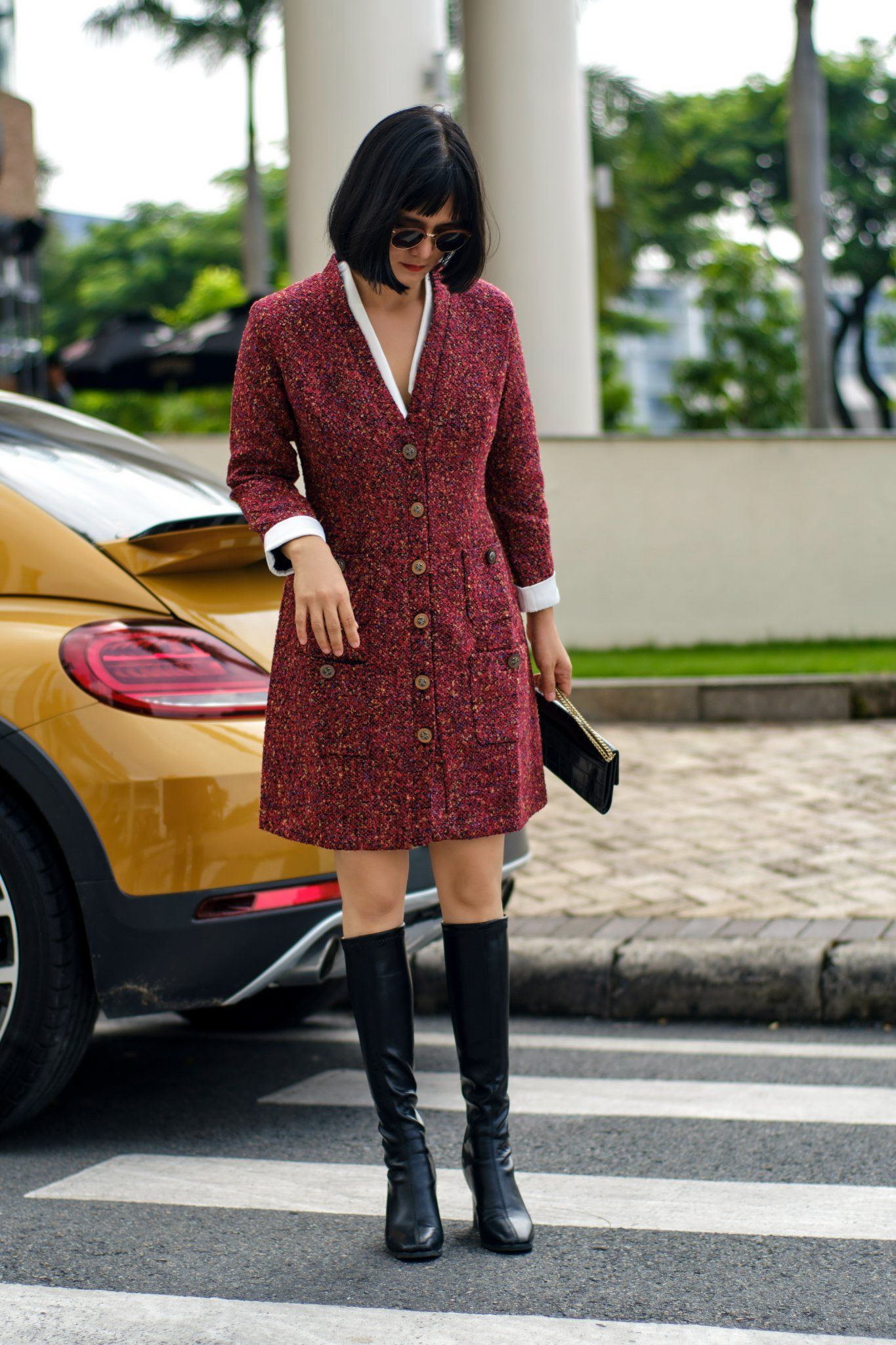 Reece Dress - Đầm Tweed Sơ Mi D748