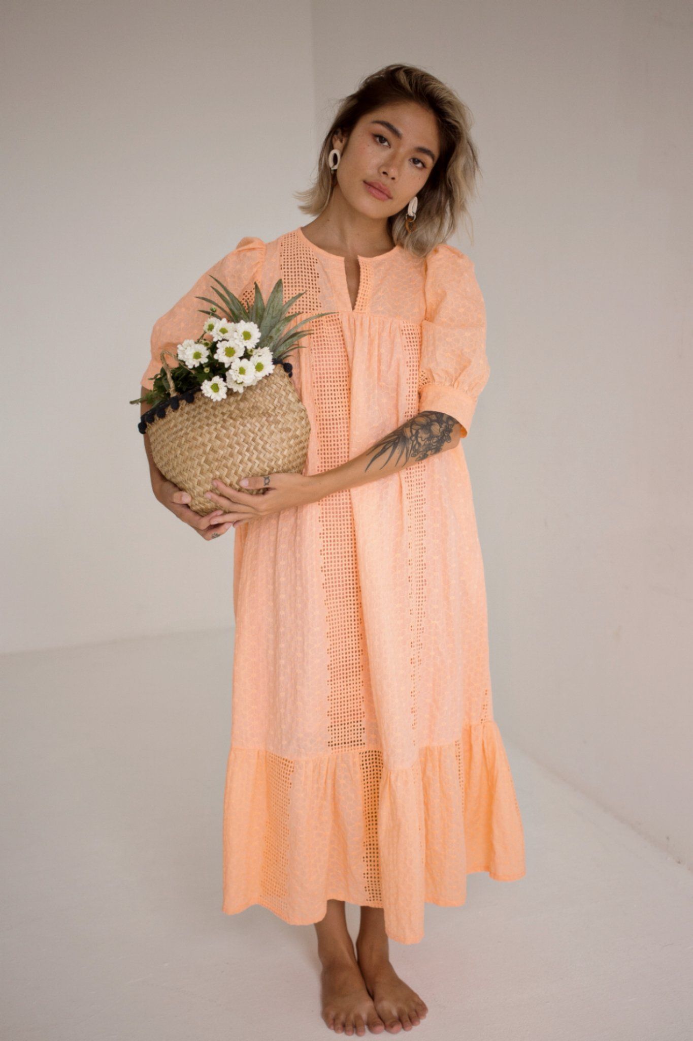Đầm maxi suông tay ngắn - D713