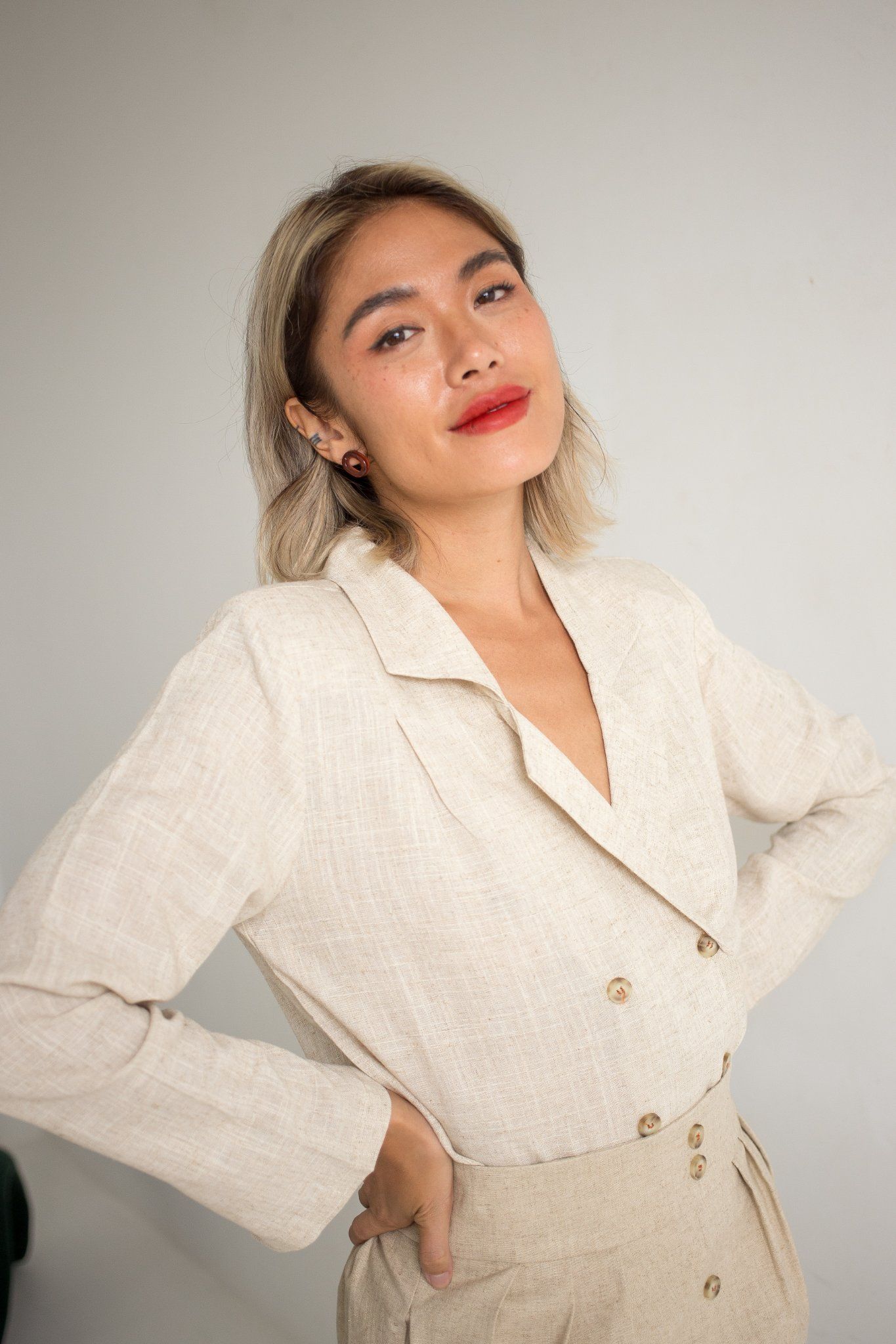 Isabella Set - Áo Vest Và Chân Váy Linen - S54