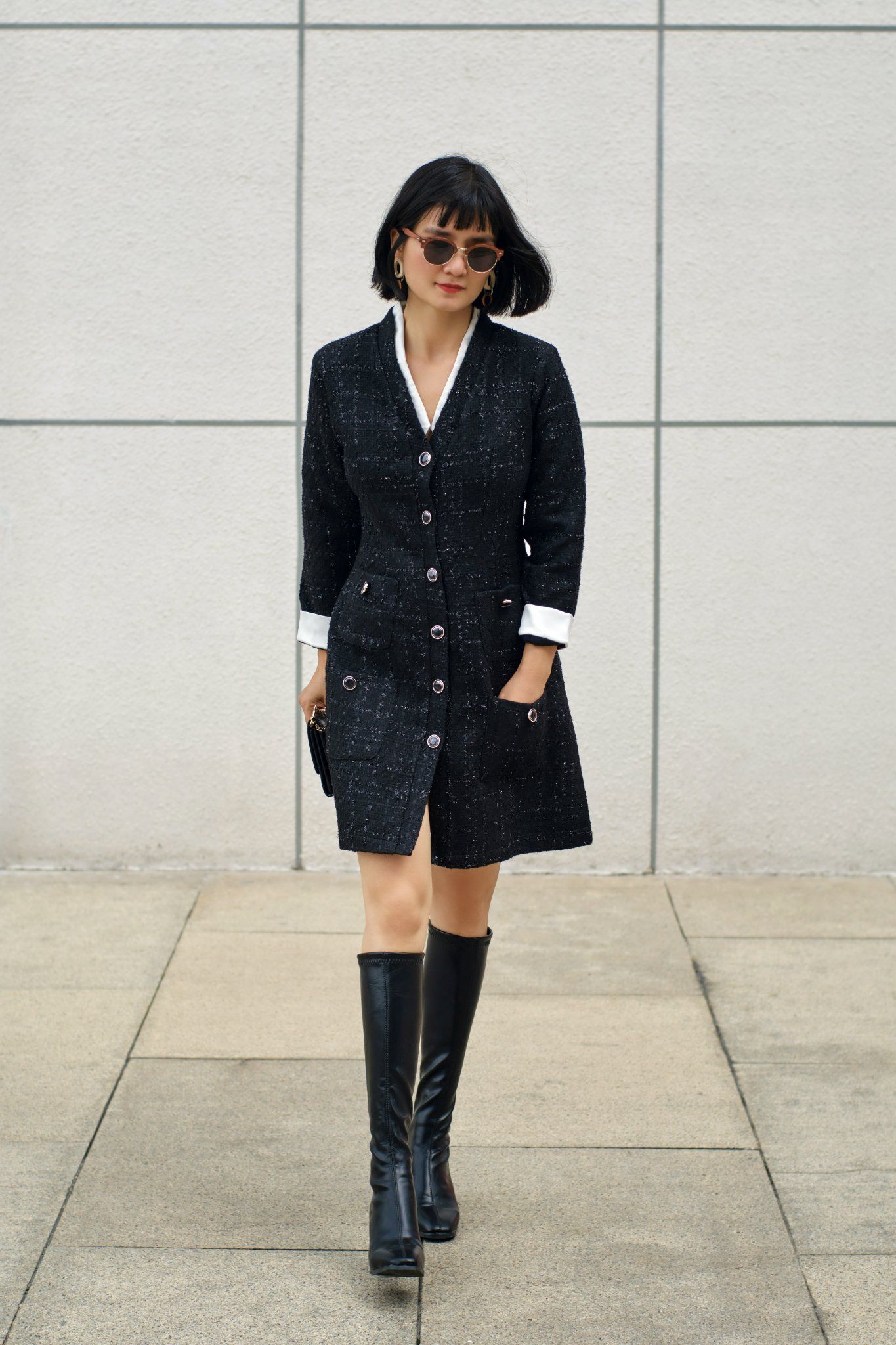 Reece Dress - Đầm Tweed Sơ Mi D748
