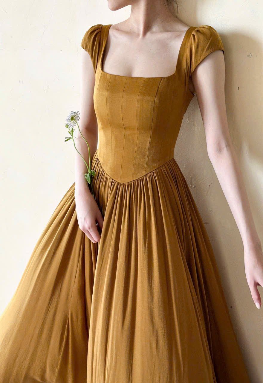Adela Dress - Đầm Corset Cổ Điển Tay Hến V21