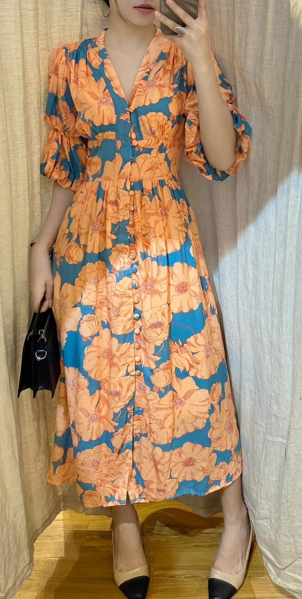 Haisley Dress - Đầm cổ V tay phồng - D662
