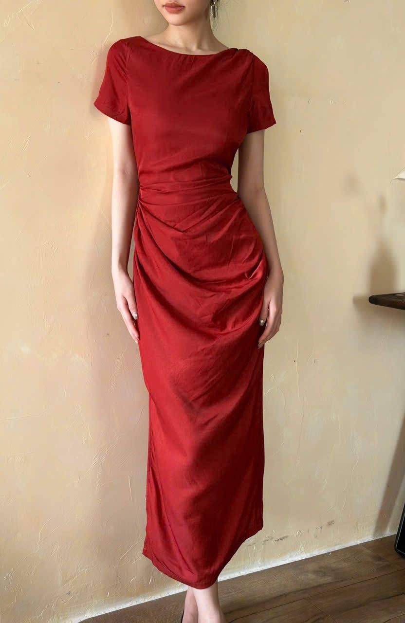Elixir Dress - Đầm Tay Ngắn Nhún Thân L07